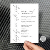 Gelukkig ooit na feest, bruiloft Elopement diner Kaart