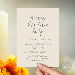 Gelukkig ooit na feest, bruiloft Elopement diner Kaart
