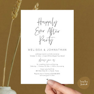 Gelukkig ooit na feest, bruiloft Elopement diner Kaart