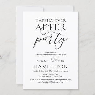 Gelukkig ooit na feest, bruiloft Elopement Party Kaart