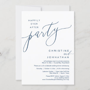 Gelukkig ooit na feest, bruiloft Elopement Script Kaart