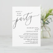 Gelukkig ooit na feest, bruiloft Elopement Script Kaart (Staand voorkant)