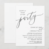 Gelukkig ooit na feest, bruiloft Elopement Script Kaart (Voorkant / Achterkant)