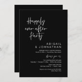 Gelukkig ooit na feest, Elopement, Classy Black Kaart (Voorkant / Achterkant)