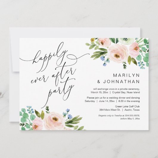 Gelukkig ooit na feest, Elopement, groen Kaart (Voorkant)