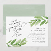 Gelukkig ooit na feest, Elopement, groen Kaart (Voorkant / Achterkant)