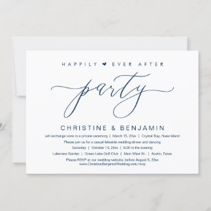 Gelukkig ooit na feest, elopement, modern script kaart