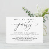 Gelukkig ooit na feest, elopement, modern script kaart (Staand voorkant)