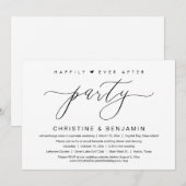 Gelukkig ooit na feest, elopement, modern script kaart (Voorkant / Achterkant)