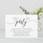 Gelukkig ooit na feest, elopement, modern script kaart (Staand voorkant)