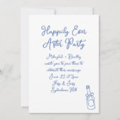 Gelukkig ooit na feest Frans blauw bruiloft Kaart (Voorkant)