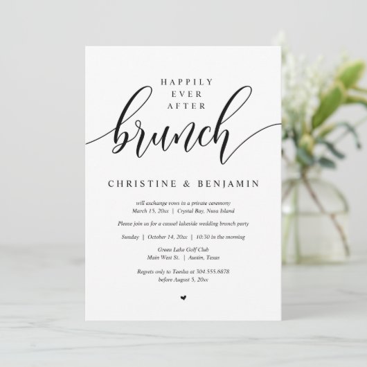 Gelukkig ooit na feest, modern script kaart (Staand voorkant)