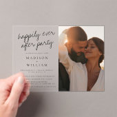 Gelukkig ooit na feest moderne foto bruiloft acryl uitnodigingen (Insitu (Draagbaar))