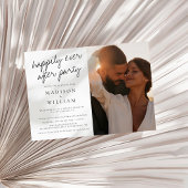 Gelukkig ooit na feest moderne foto bruiloft kaart