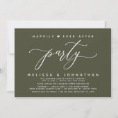 Gelukkig ooit na feest olijf bruiloft diner kaart (Voorkant)