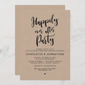 Gelukkig ooit na feest, post bruiloft Elopement Kaart (Voorkant / Achterkant)