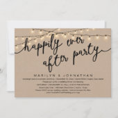 Gelukkig ooit na feest, rustiek bruiloft diner kaart (Voorkant)