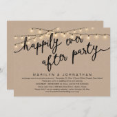 Gelukkig ooit na feest, rustiek bruiloft diner kaart (Voorkant / Achterkant)