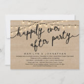 Gelukkig ooit na feest, rustiek bruiloft diner kaart (Voorkant)