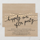 Gelukkig ooit na feest, rustiek bruiloft diner kaart (Voorkant / Achterkant)