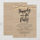 Gelukkig ooit na feest, rustiek bruiloft diner kaart (Voorkant / Achterkant)