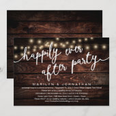 Gelukkig ooit na feest, rustiek bruiloft diner kaart (Voorkant / Achterkant)