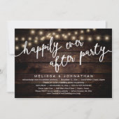 Gelukkig ooit na feest, rustiek bruiloft diner kaart (Voorkant)