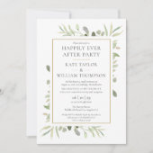 Gelukkig ooit na feestelijke Greenery Wedding Foto Kaart (Voorkant)