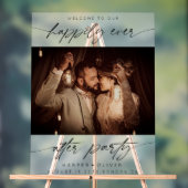 Gelukkig ooit na feestfoto bruiloft welkom acryl bord (Neutraal)