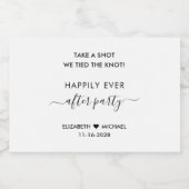 Gelukkig ooit na feestje bruiloft receptie gunst likeurfles etiket (Enkel label)