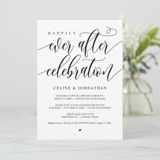 Gelukkig ooit na feestvieren, zwart, opkomst kaart (Staand voorkant)