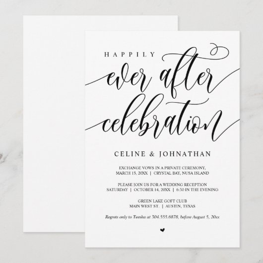 Gelukkig ooit na feestvieren, zwart, opkomst kaart (Voorkant / Achterkant)