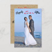 Gelukkig ooit na Foto - 3x5Wedding Announding Kaart (Voorkant / Achterkant)