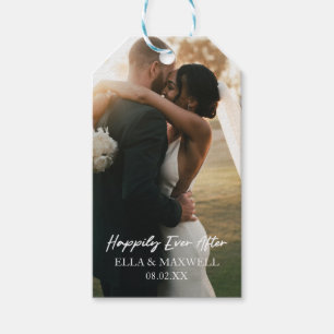 Gelukkig ooit na foto Afbeelding bruiloft gunst Cadeaulabel