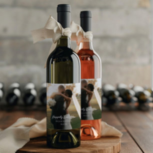 Gelukkig ooit na foto Afbeelding bruiloft gunst Wijn Etiket