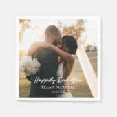 Gelukkig ooit na foto Afbeelding bruiloft Servet (Voorkant)