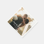 Gelukkig ooit na foto Afbeelding bruiloft Servet (Hoek)