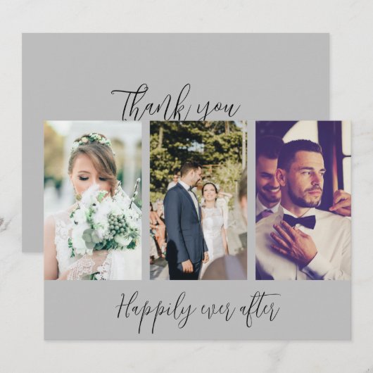 Gelukkig ooit na foto bruiloft dank u bedankkaart (Voorkant / Achterkant)