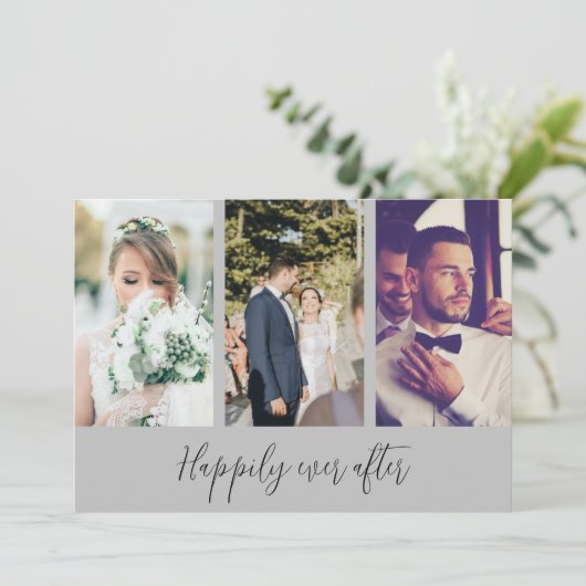 Gelukkig ooit na foto bruiloft dank u bedankkaart (Staand voorkant)