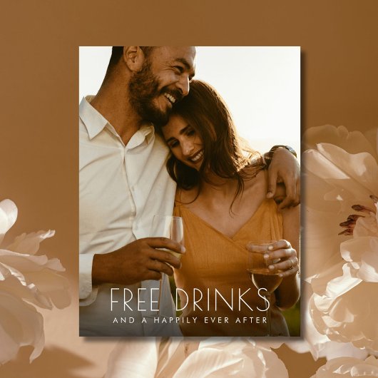 Gelukkig ooit na foto bruiloft Save the Date Aankondigingskaart