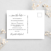 Gelukkig ooit na foto Dusty Blue de datum opslaan Aankondigingskaart