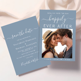 Gelukkig ooit na foto Dusty Blue Save The Date