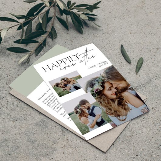 Gelukkig ooit na foto moderne bruiloft aankondiging