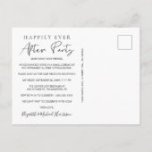 Gelukkig ooit na foto-ontvangst uitnodiging briefkaart (Achterkant)