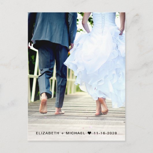 Gelukkig ooit na foto-ontvangst uitnodiging briefkaart (Voorkant)