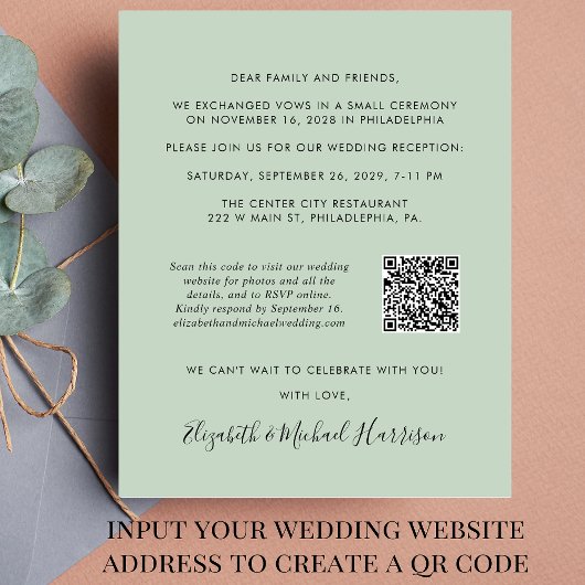 Gelukkig ooit na foto QR Code Wedding Reception