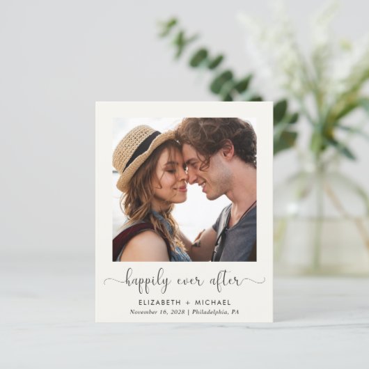 Gelukkig ooit na foto QR Code Wedding Reception (Staand voorkant)