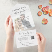 Gelukkig ooit na foto QR Code Wedding Reception All In One Uitnodiging