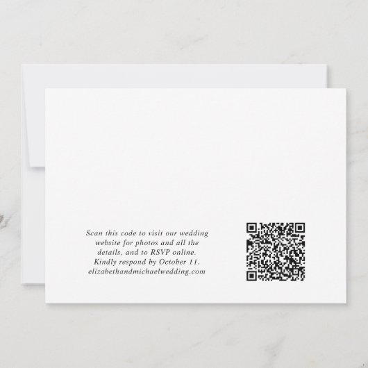 Gelukkig ooit na foto QR Code Wedding Reception Kaart (Achterkant)