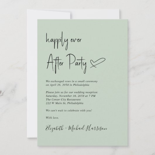 Gelukkig ooit na foto QR Code Wedding Reception Kaart (Voorkant)